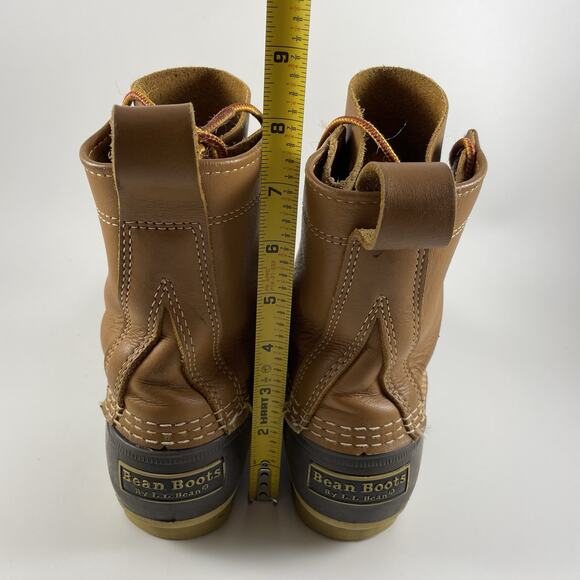 LL Bean Bean Boots 8” Duck Boots Womens Size 6 M (BM) Brown Leather Waterproof - Picture 7 of 10